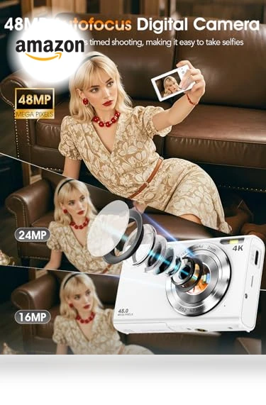 4K Autofocus Digital Camera with 16X Zoom and 32GB Card — Compact Digital Cameras, Lecnippy