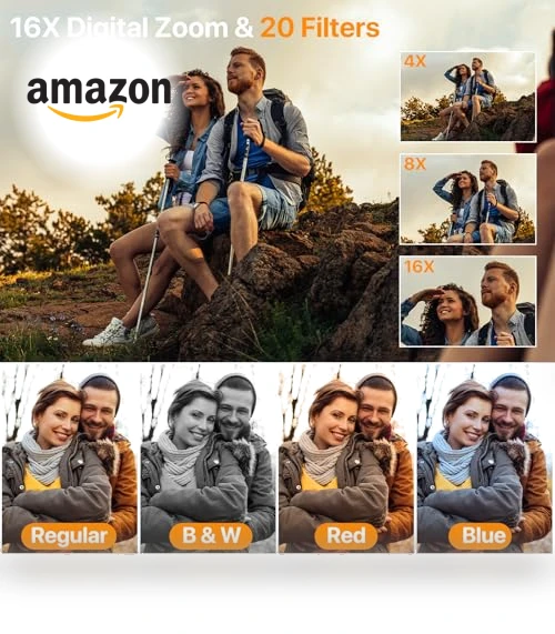 4K Digital Camera with Auto-Focus, Flip Screen, and 16X Zoom for Photography and Vlogging — Mirrorless Cameras, YIGLLO