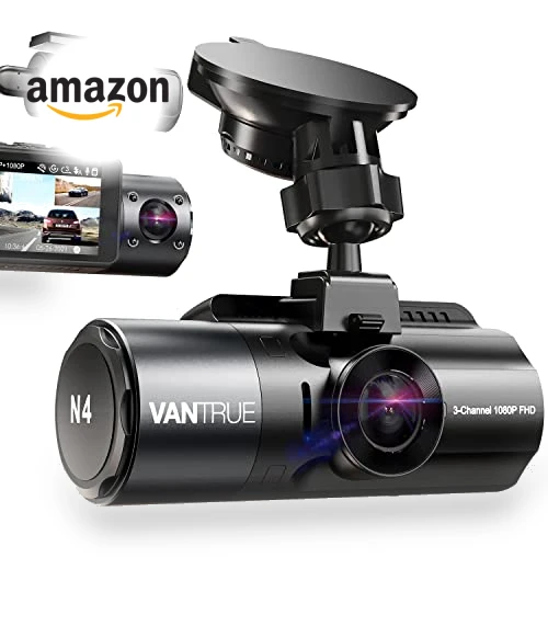3 Channel Dash Cam with 4K, 1440P, and 1080P Resolution, IR Night Vision, 24 Hours Parking Mode — Dashboard Cameras, VANTRUE
