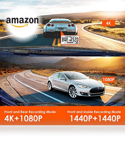3 Channel Dash Cam with 4K, 1440P, and 1080P Resolution, IR Night Vision, 24 Hours Parking Mode — Dashboard Cameras, VANTRUE