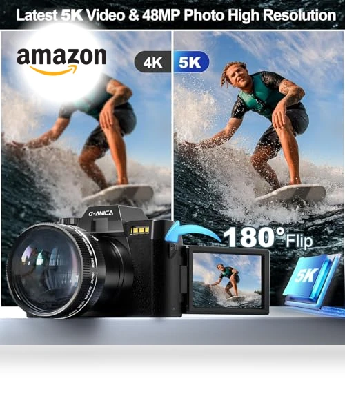 5K Digital Camera for Photography with 16X Zoom — Compact Digital Cameras, G-Anica