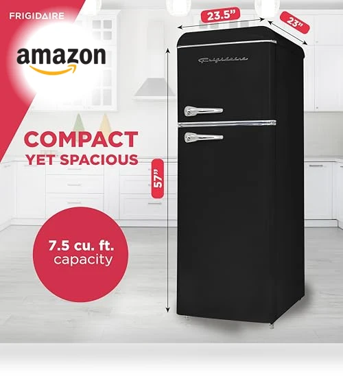 2 Door Apartment Size RETRO Refrigerator with Top Freezer, 7.5 cu ft — Cooling Solutions, Frigidaire