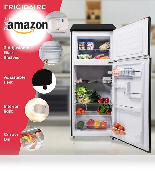 2 Door Apartment Size RETRO Refrigerator with Top Freezer, 7.5 cu ft — Cooling Solutions, Frigidaire
