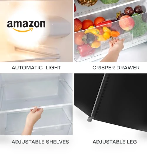 7.7 Cu.Ft. Double Door Refrigerator with Freezer, Adjustable Thermostat, Large Capacity — Cooling Solutions, Upstreman
