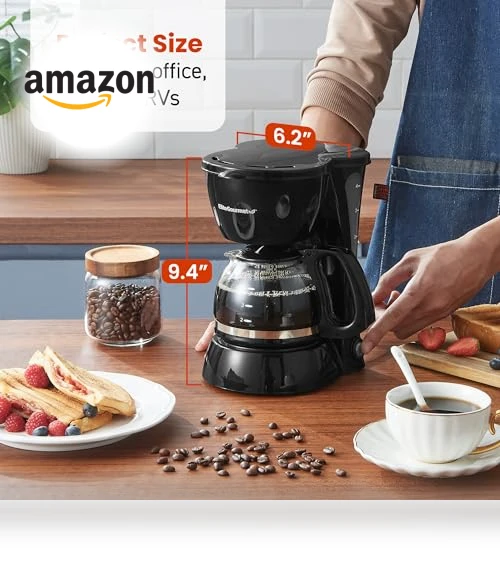Automatic 4-Cup Brew & Drip Coffee Maker with Pause N Serve — Single-Cup Coffee Makers, Elite Gourmet