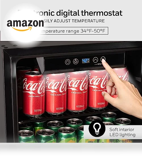 115 Can Beverage Refrigerator and Cooler with Glass Door — Mini Fridges, Honeywell