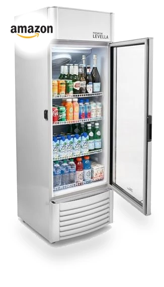 Commercial Beverage Cooler Merchandiser with Customizable Lightbox - 9.0 cu ft — Mini Fridges, PremiumLevella