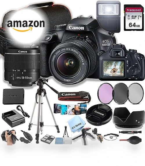 DSLR Camera Bundle with 18-55mm Lens, 64GB Memory, and Accessories (Renewed) — Professional DSLR Cameras, Canon