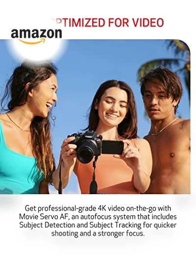 Mirrorless Vlogging Camera with Lens, Tripod and Microphone, 24.2MP, 4K Video — Professional DSLR Cameras, Canon