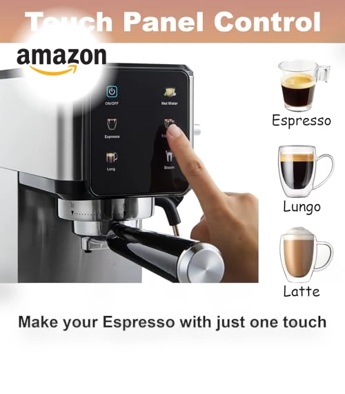 20Bar Espresso Machine with Dual Boiler & Milk Frother — Coffee & Espresso Combos, Tesslux