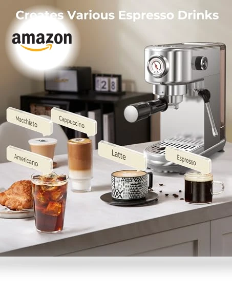 20 Bar Professional Espresso Machine with Milk Frother — Coffee & Espresso Combos, Atatix