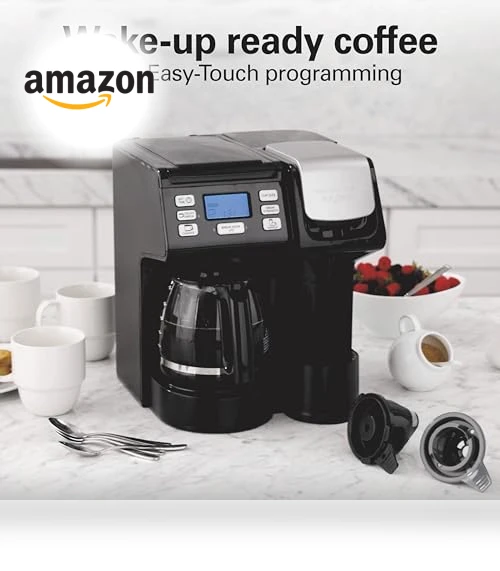 FlexBrew Trio 2-Way Coffee Maker, Compatible with K-Cup Pods or Grounds, Single Serve & Full Pot — Coffee & Espresso Combos, Hamilton Beach
