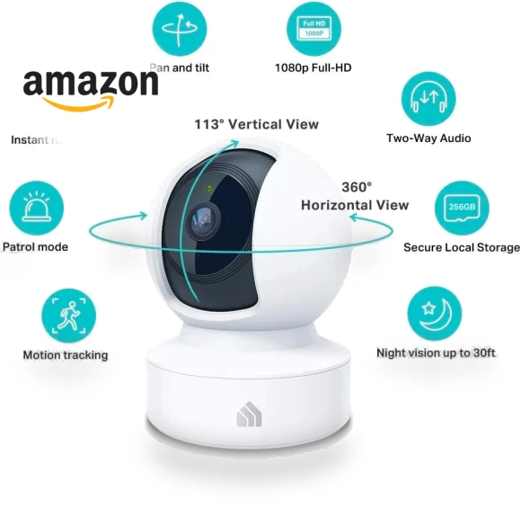 Indoor Pan/Tilt Smart Security Camera, 1080p HD with Night Vision, Motion Detection — Smart Home Security, TP-Link