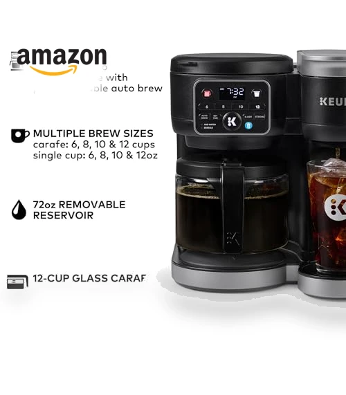 Hot & Iced Single Serve & Carafe Coffee Maker with MultiStream Technology — Coffee & Espresso Combos, Keurig