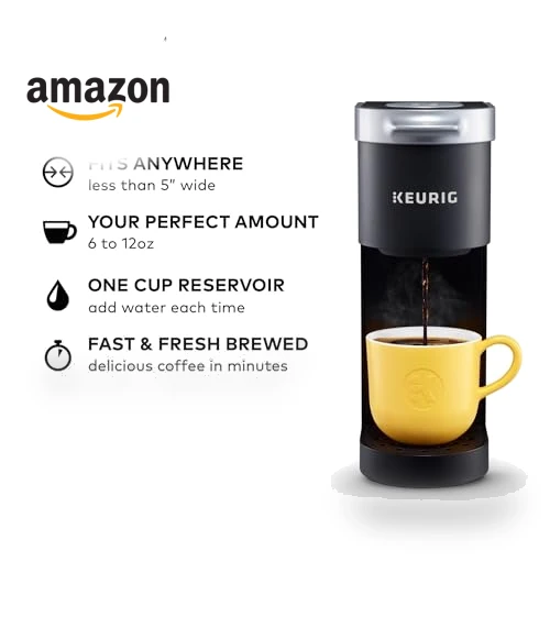 Single Serve K-Cup Pod Coffee Maker, 6 to 12oz Brew size, with Cord Storage, Perfect for Small Spaces — Single-Cup Coffee Makers, Keurig