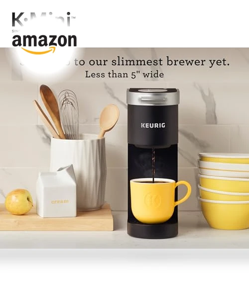 Single Serve K-Cup Pod Coffee Maker, 6 to 12oz Brew size, with Cord Storage, Perfect for Small Spaces — Single-Cup Coffee Makers, Keurig