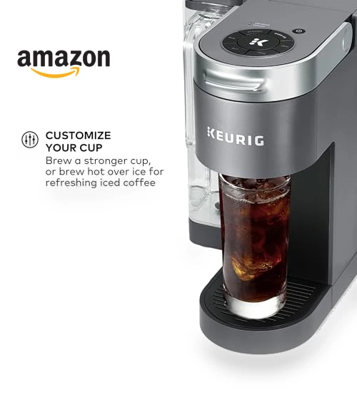 Single Serve K-Cup Pod Coffee Maker, MultiStream Technology, 4 Brew Sizes, Gray — Single-Cup Coffee Makers, Keurig