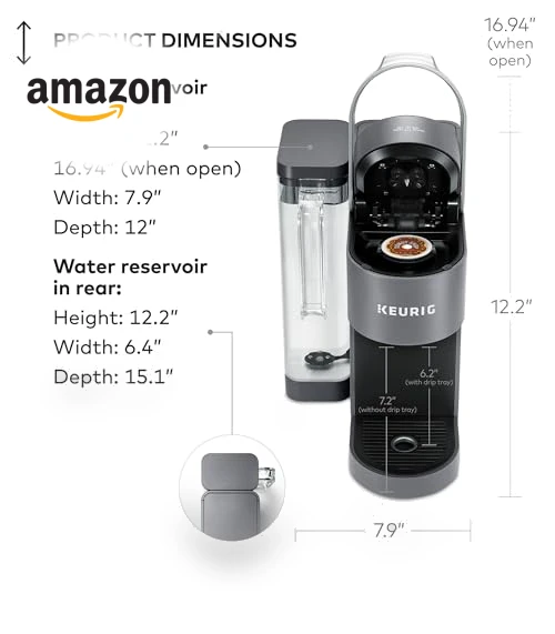Single Serve K-Cup Pod Coffee Maker, MultiStream Technology, 4 Brew Sizes, Gray — Single-Cup Coffee Makers, Keurig