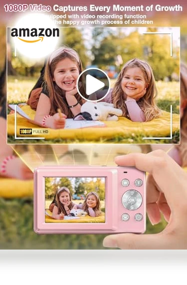 FHD 1080P Kids Camera 44MP Point and Shoot Digital Camera with 32GB Card — Portable Media Devices & Accessories, Nsoela