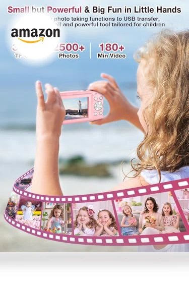 FHD 1080P Kids Camera 44MP Point and Shoot Digital Camera with 32GB Card — Portable Media Devices & Accessories, Nsoela