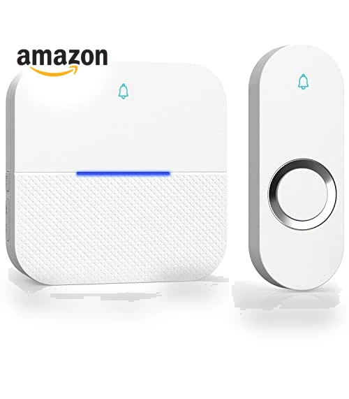 Lighted Wireless Doorbell with 58 Chimes, 1000ft Range, Waterproof — Push Buttons, AIDA