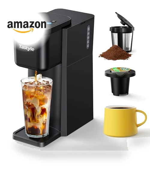 Mini Hot and Iced Coffee Maker Single Serve for K Cup and Ground Coffee — Coffee & Espresso Combos, Tastyle