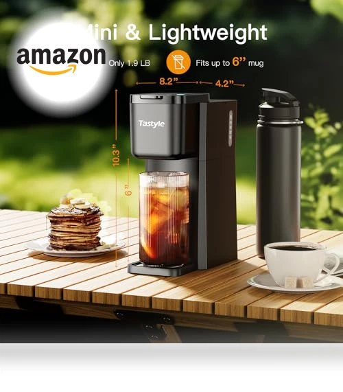 Mini Hot and Iced Coffee Maker Single Serve for K Cup and Ground Coffee — Coffee & Espresso Combos, Tastyle