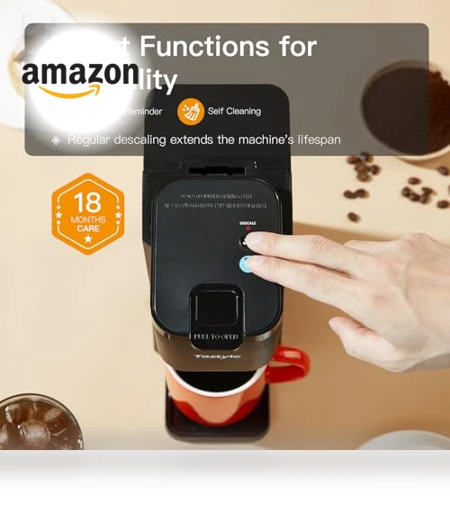 Mini Hot and Iced Coffee Maker Single Serve for K Cup and Ground Coffee — Coffee & Espresso Combos, Tastyle
