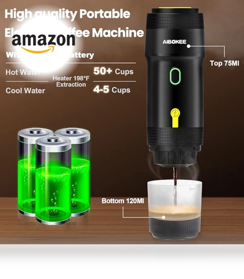 Portable Electric Espresso Machine for Camping and Travel — Coffee & Espresso Combos, AIBOKEE