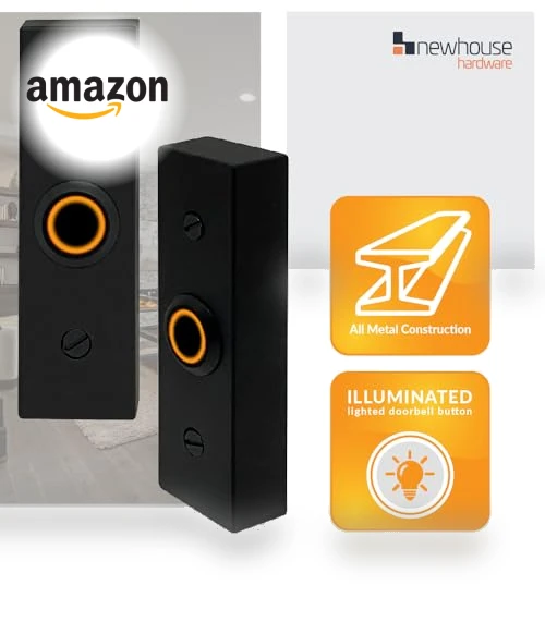 Rectangular Lighted Wired Metal Doorbell Button — Push Buttons, Newhouse Hardware