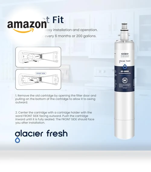 Replacement Refrigerator Water Filter with CHIP, 2 Pack — Refrigerator Filters, GLACIER FRESH