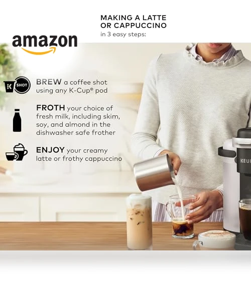 Single Serve Coffee, Latte and Cappuccino Maker with Milk Frother — Coffee & Espresso Combos, Keurig