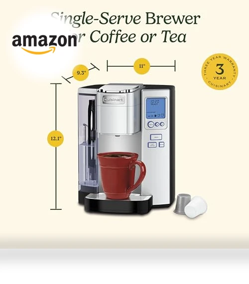 Single Serve Coffee Maker with 72-Ounce Reservoir, Programmable Brewing & Hot Water Dispenser — Single-Cup Coffee Makers, Cuisinart
