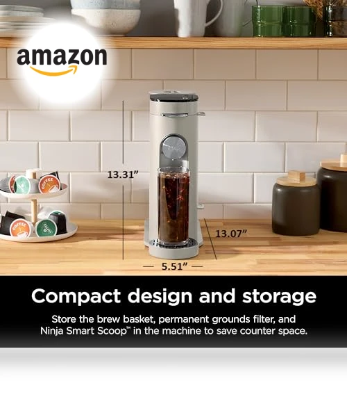 Single-Serve Coffee Maker, K-Cup Pod Compatible, Brews Grounds, Compact Design — Single-Cup Coffee Makers, Ninja