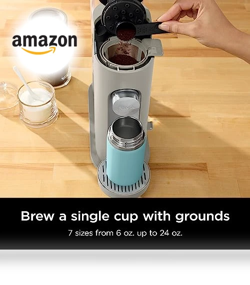 Single-Serve Coffee Maker, K-Cup Pod Compatible, Brews Grounds, Compact Design — Single-Cup Coffee Makers, Ninja