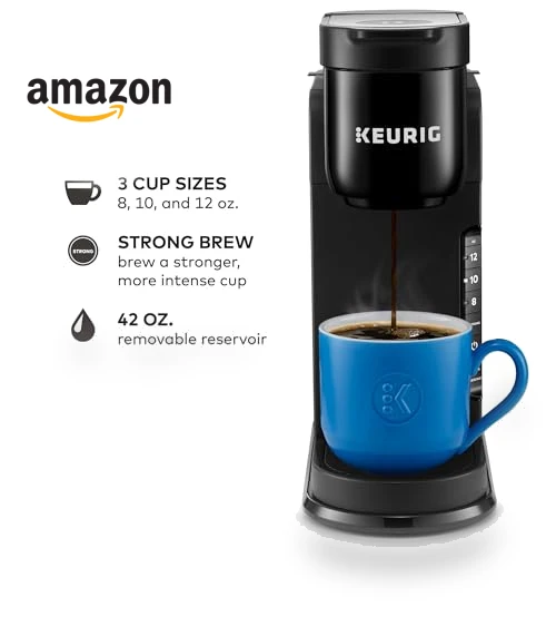 Single Serve K-Cup Pod Coffee Maker, 3 Brew Sizes, Strong Button Feature, 42oz Removable Reservoir — Single-Cup Coffee Makers, Keurig
