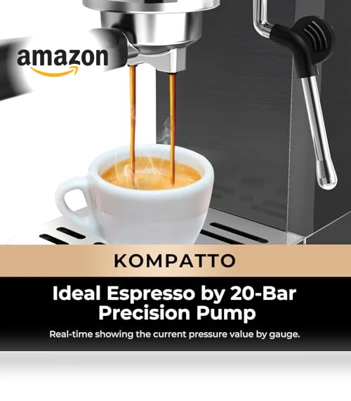 Slim Espresso Machine with Milk Frother Steam Wand, 20 Bar Professional Italian Pump — Coffee & Espresso Combos, CHULUX