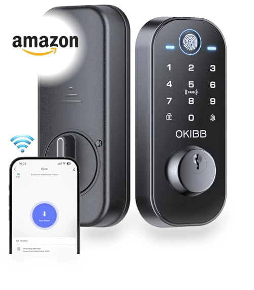 Smart Lock with Built-in Wi-Fi, Fingerprint, and Doorbell — Smart Home Security, OKIBB