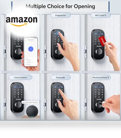 Smart Lock with Built-in Wi-Fi, Fingerprint, and Doorbell — Smart Home Security, OKIBB