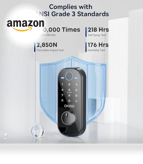Smart Lock with Built-in Wi-Fi, Fingerprint, and Doorbell — Smart Home Security, OKIBB