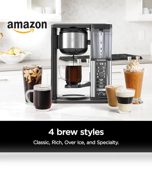 Specialty Coffee Maker, Hot & Iced Coffee, 6 Brew Styles, 8 Sizes — Coffee & Espresso Combos, Ninja