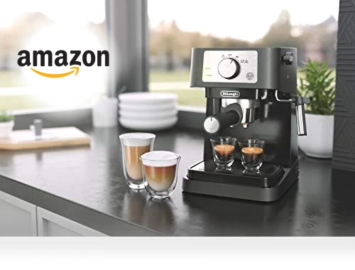 Manual Espresso Machine with Milk Frother, 15 Bar Pump Pressure — Coffee & Espresso Combos, De'Longhi