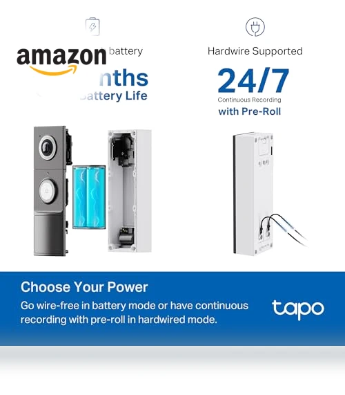 Smart Video Doorbell Camera with Chime, 2K QHD, 180° View — Kits, TP-Link