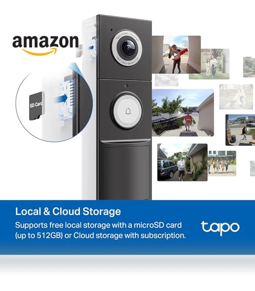 Smart Video Doorbell Camera with Chime, 2K QHD, 180° View — Kits, TP-Link