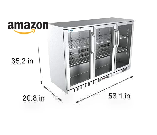Triple Door Refrigerator, Stainless Steel, 11.3 Cubic Feet — Drink Coolers, KoolMore