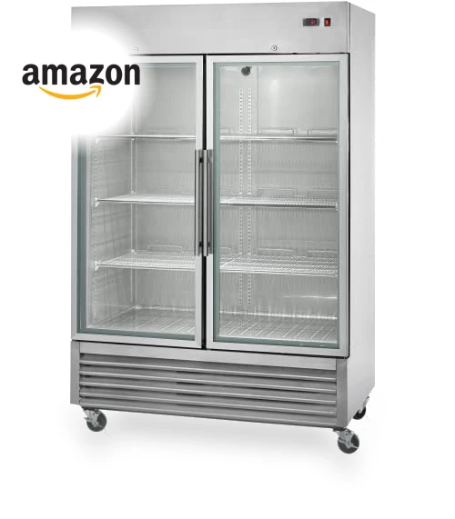 Two Door Glass Reach-In Refrigerator, 49 cu. ft, Stainless Steel — Mini Fridges, Arctic Air