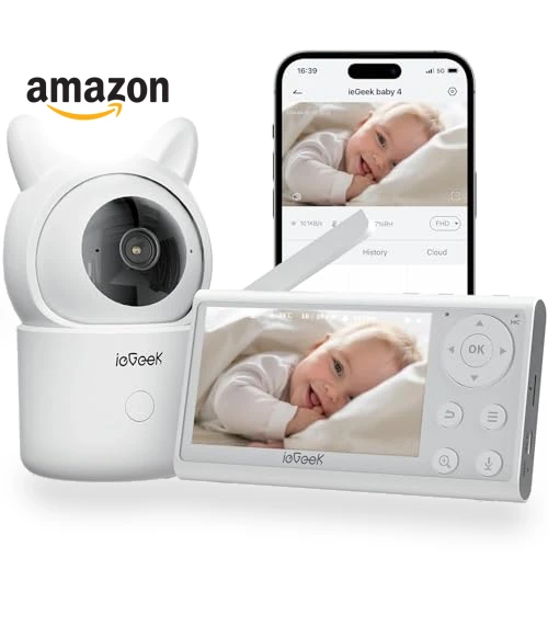Video Baby Monitor with Camera and Audio - 1080P FHD, Night Vision, Motion Detection — Baby Monitors, iegeek
