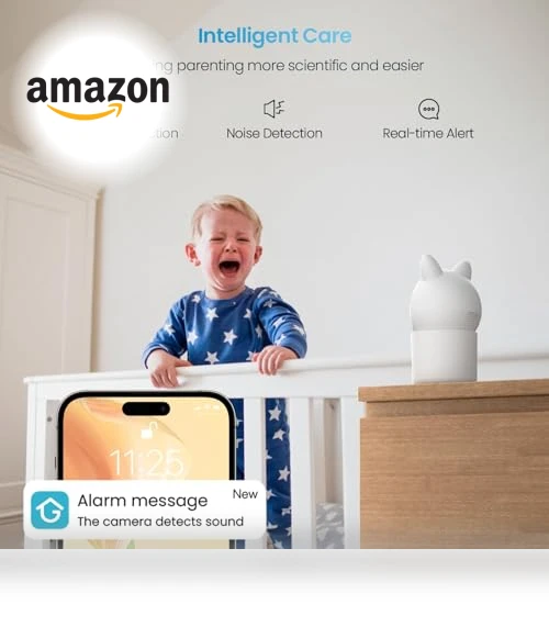 Video Baby Monitor with Camera and Audio - 1080P FHD, Night Vision, Motion Detection — Baby Monitors, iegeek