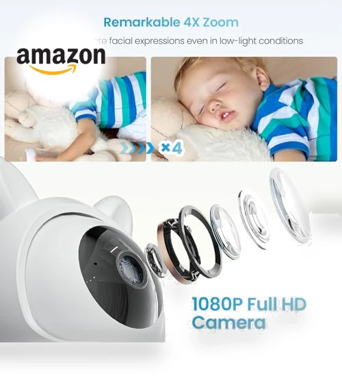 Video Baby Monitor with Camera and Audio - 1080P FHD, Night Vision, Motion Detection — Baby Monitors, iegeek