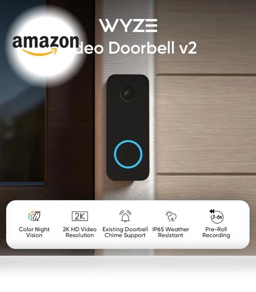 Video Doorbell with Two-Way Audio, 2K Video, Color Night Vision — Kits, Wyze